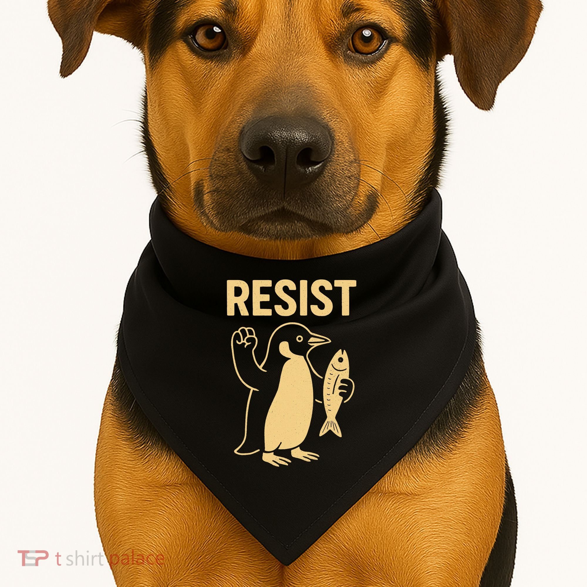 Penguin Resist Penguins Protest Against Tariffs Gift USA-Made Doggie Bandana