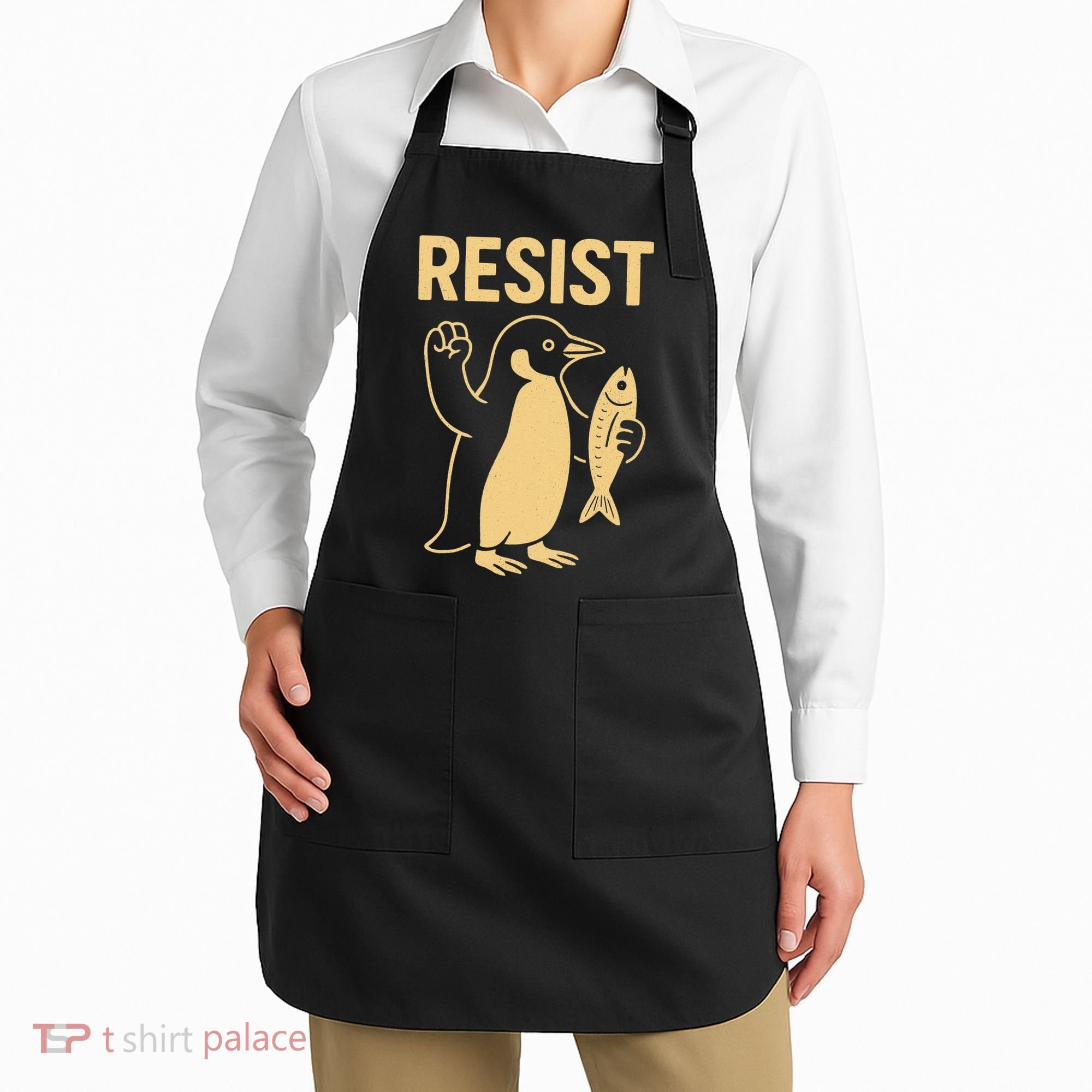 Penguin Resist Penguins Protest Against Tariffs Gift Apron