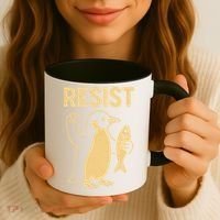 Penguin Resist Penguins Protest Against Tariffs Gift Coffee Mug thumb 3