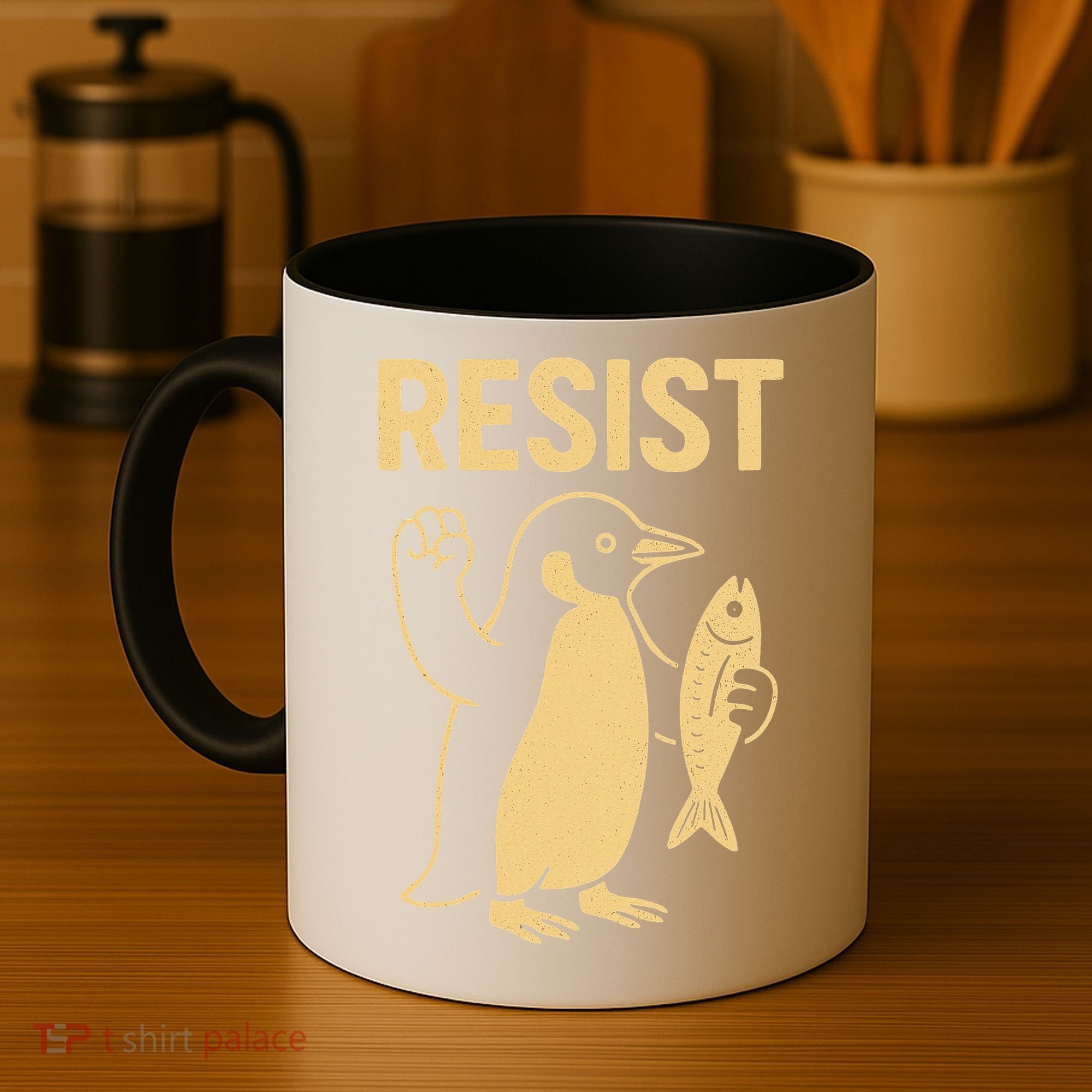 Penguin Resist Penguins Protest Against Tariffs Gift Coffee Mug