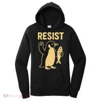 Penguin Resist Penguins Protest Against Tariffs Gift Women's Hoodie thumb 0