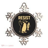 Penguin Resist Penguins Protest Against Tariffs Gift Ornament thumb 0