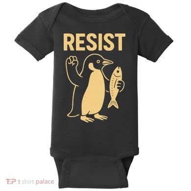 Penguin Resist Penguins Protest Against Tariffs Gift Baby Bodysuit