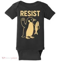 Penguin Resist Penguins Protest Against Tariffs Gift Baby Bodysuit thumb 0
