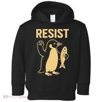 Penguin Resist Penguins Protest Against Tariffs Gift Toddler Hoodie thumb 0