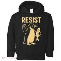 Penguin Resist Penguins Protest Against Tariffs Gift Toddler Hoodie thumb 0