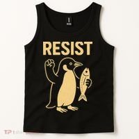Penguin Resist Penguins Protest Against Tariffs Gift Tank Top thumb 2