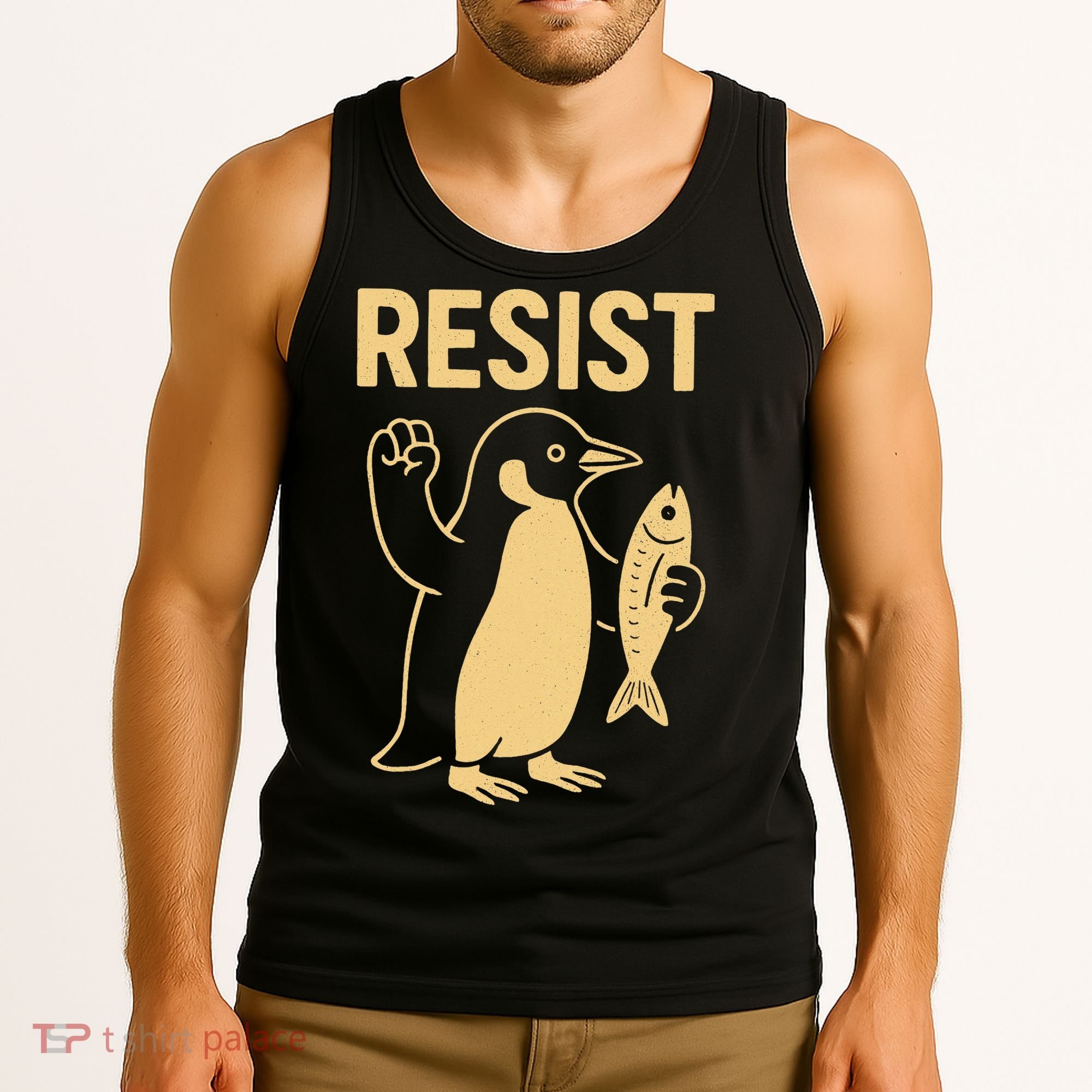 Penguin Resist Penguins Protest Against Tariffs Gift Tank Top
