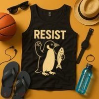 Penguin Resist Penguins Protest Against Tariffs Gift Tank Top thumb 4