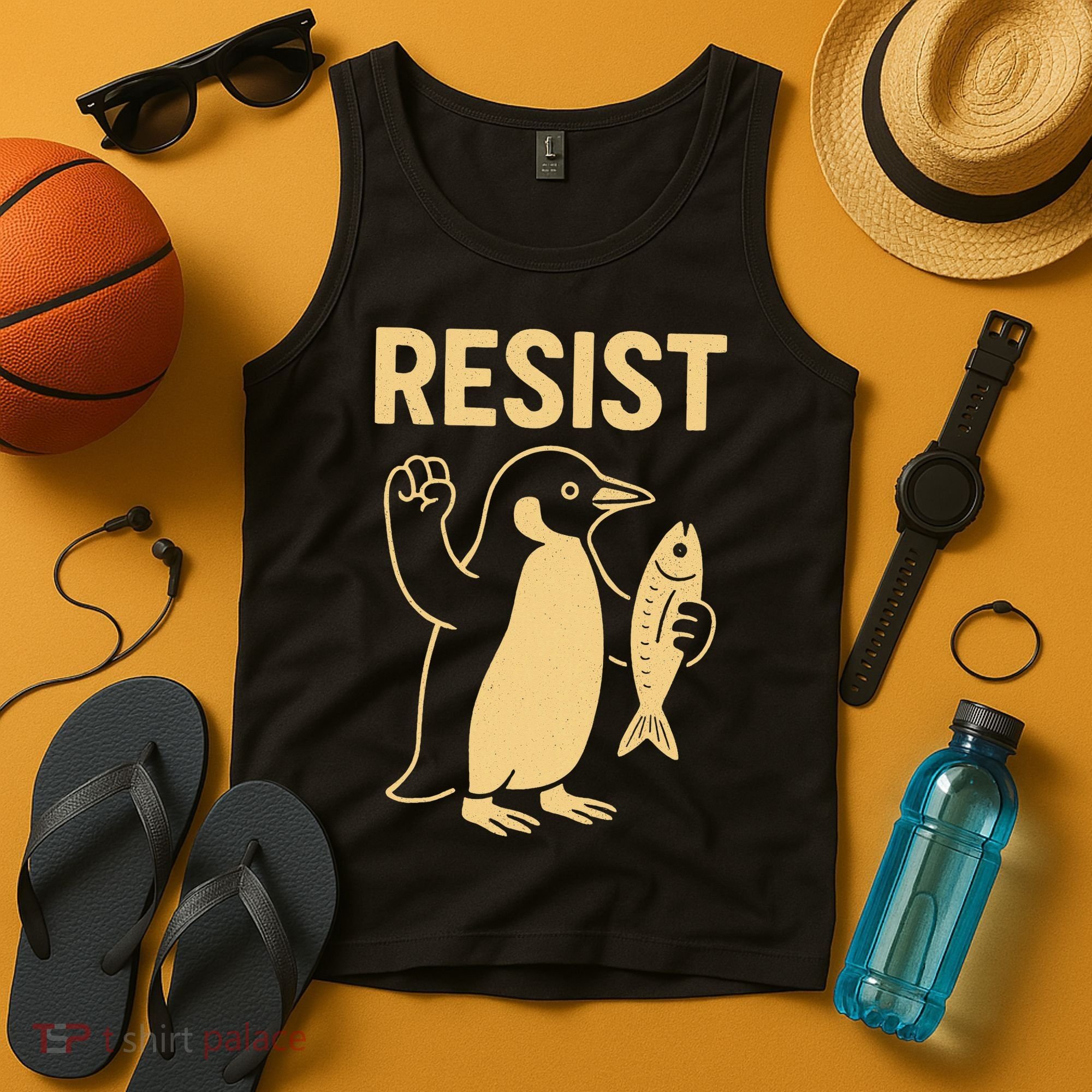 Penguin Resist Penguins Protest Against Tariffs Gift Tank Top