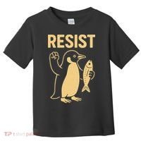Penguin Resist Penguins Protest Against Tariffs Gift Toddler T-Shirt thumb 0