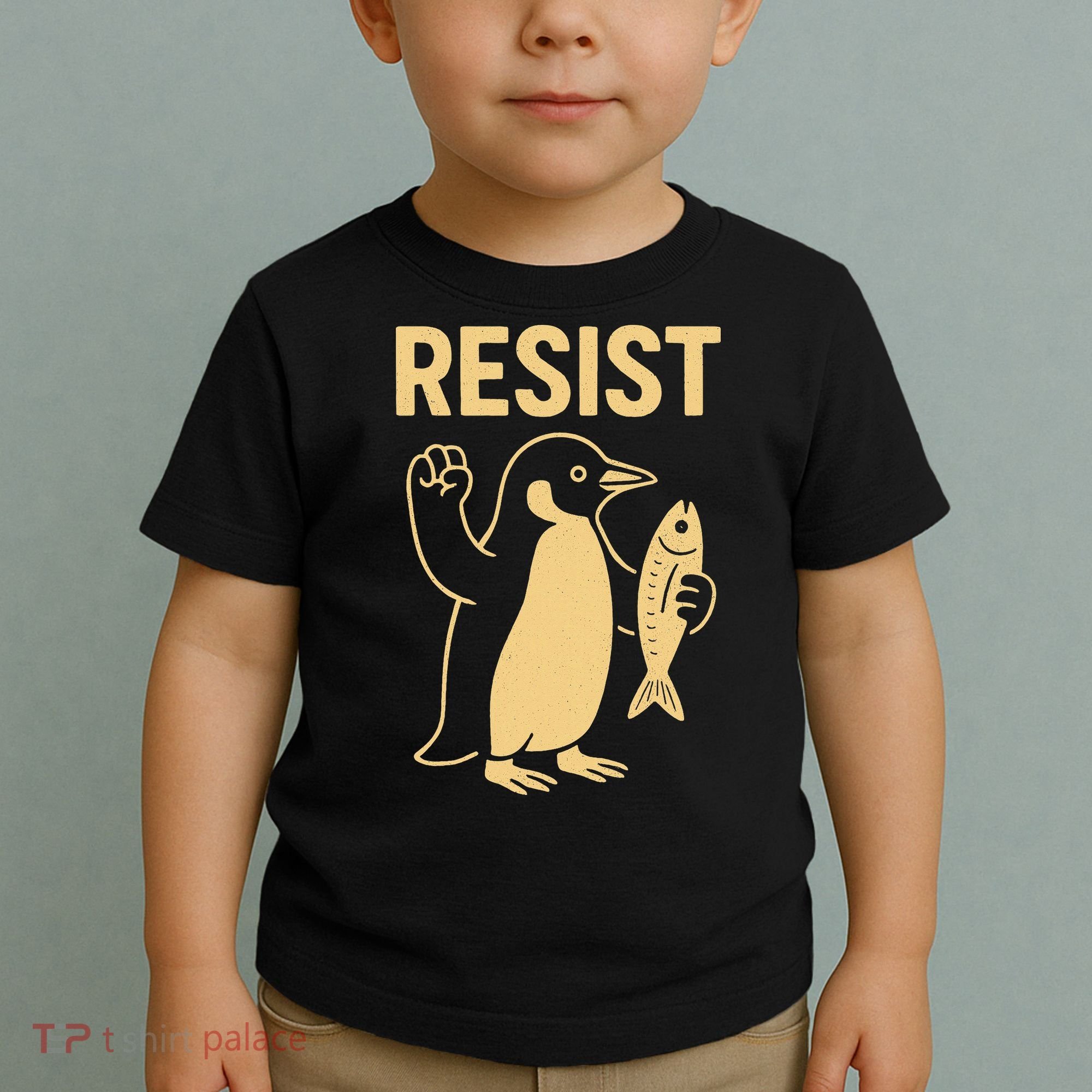 Penguin Resist Penguins Protest Against Tariffs Gift Toddler T-Shirt