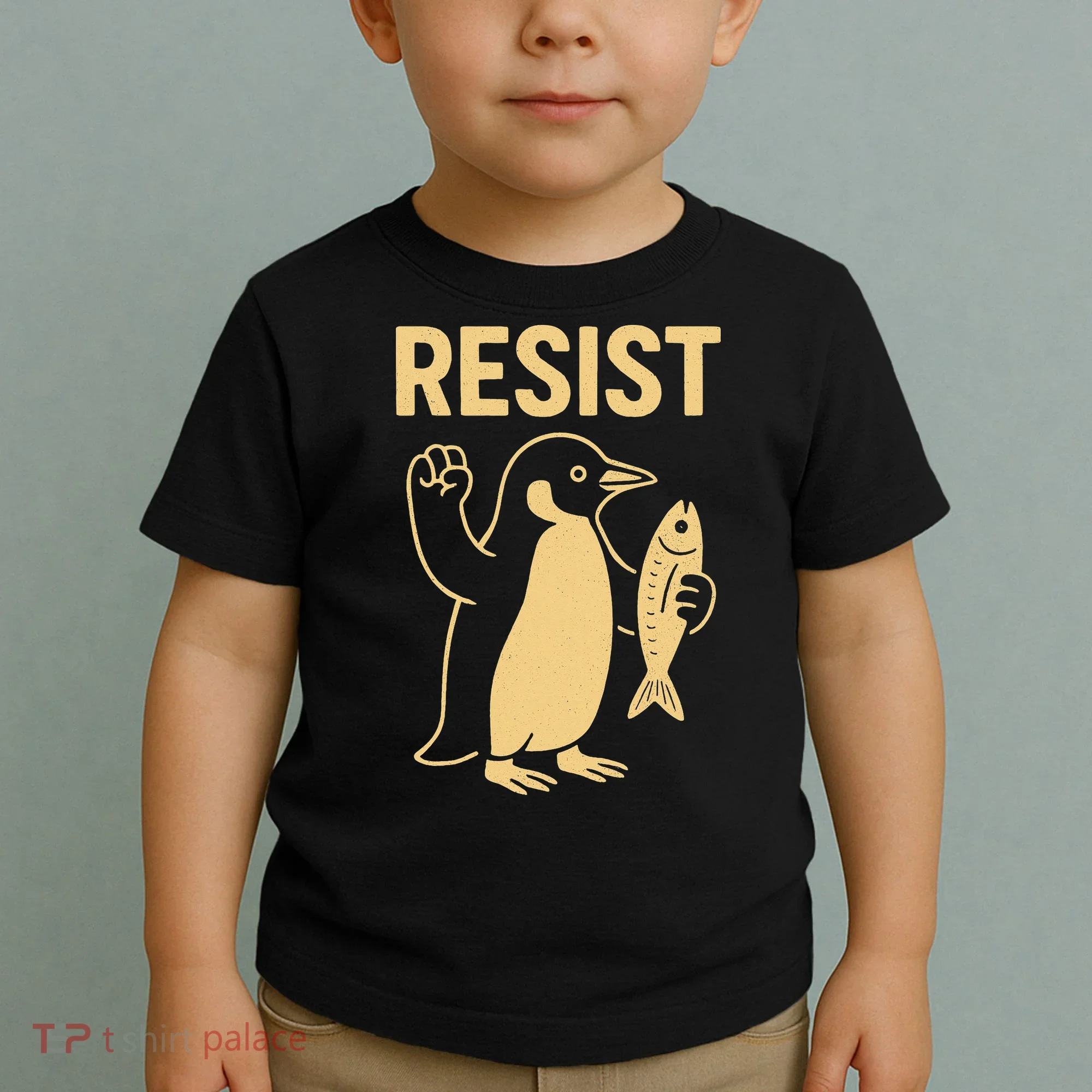 Penguin Resist Penguins Protest Against Tariffs Gift Toddler T-Shirt
