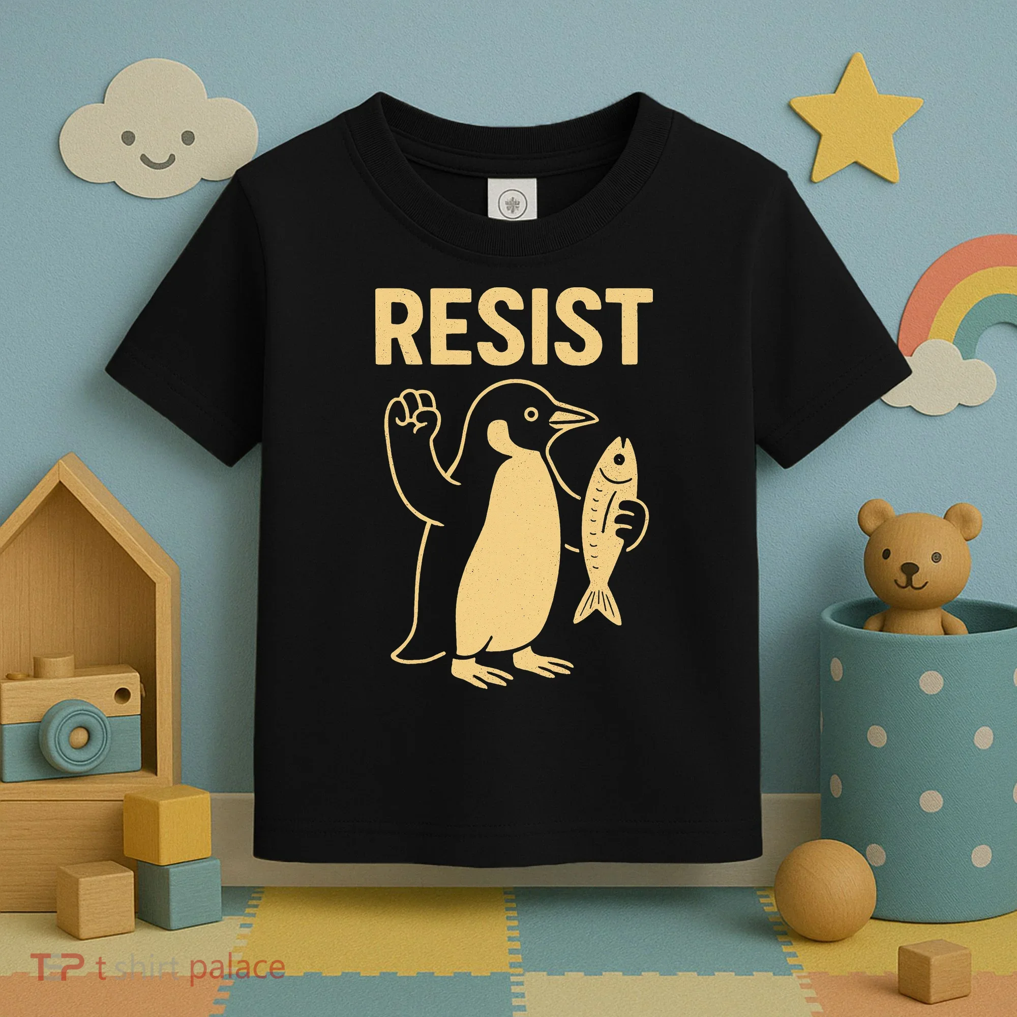 Penguin Resist Penguins Protest Against Tariffs Gift Toddler T-Shirt