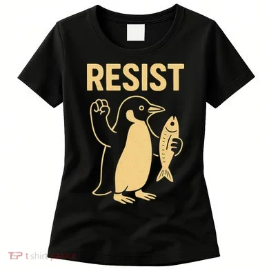 Penguin Resist Penguins Protest Against Tariffs Gift Women's T-Shirt