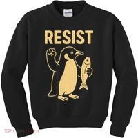 Penguin Resist Penguins Protest Against Tariffs Gift Kids Sweatshirt thumb 0