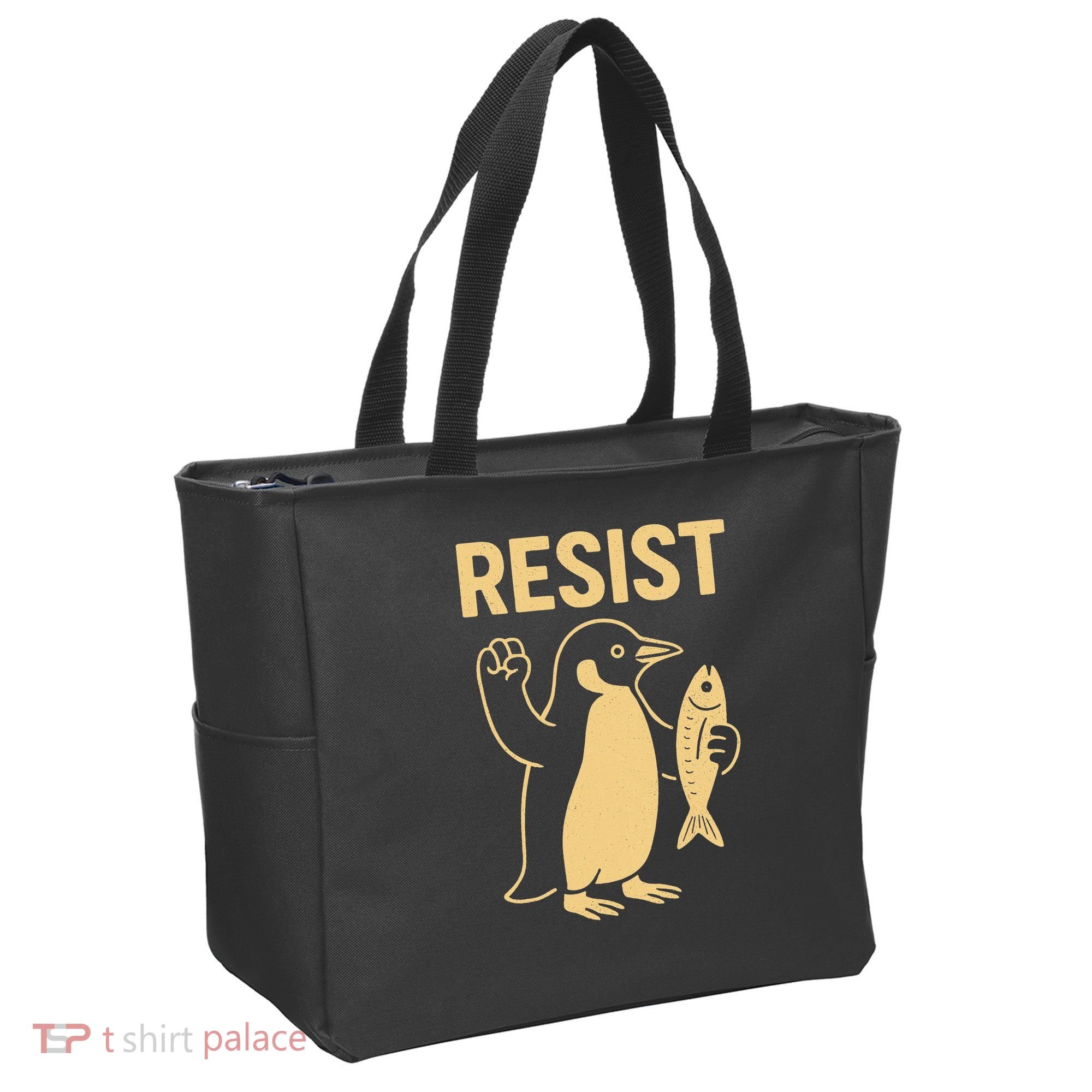 Penguin Resist Penguins Protest Against Tariffs Gift Tote Bag
