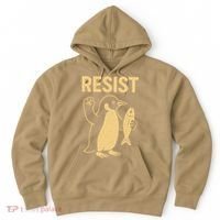 Penguin Resist Penguins Protest Against Tariffs Gift Hoodie thumb 0