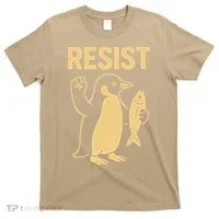 Penguin Resist Penguins Protest Against Tariffs Gift T-Shirt thumb 0