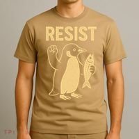 Penguin Resist Penguins Protest Against Tariffs Gift T-Shirt thumb 3