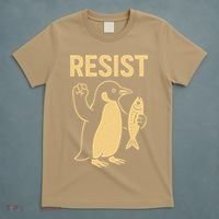 Penguin Resist Penguins Protest Against Tariffs Gift T-Shirt thumb 5