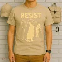 Penguin Resist Penguins Protest Against Tariffs Gift T-Shirt thumb 6