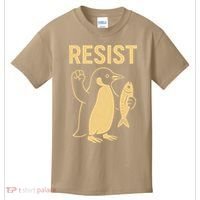 Penguin Resist Penguins Protest Against Tariffs Gift Kids T-Shirt thumb 0