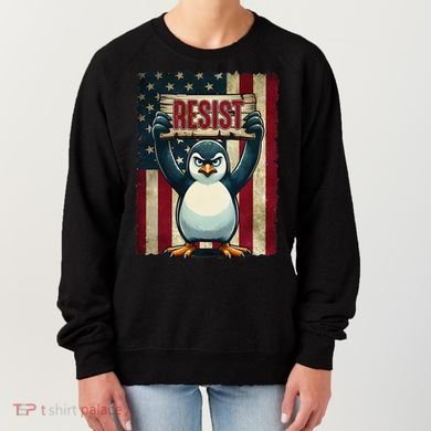 Penguin Resist Penguins Protest Against Tariffs Women's Sweatshirt