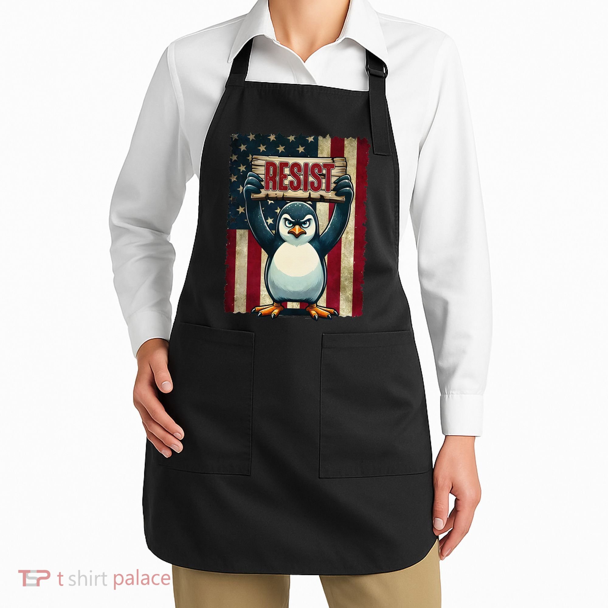 Penguin Resist Penguins Protest Against Tariffs Apron
