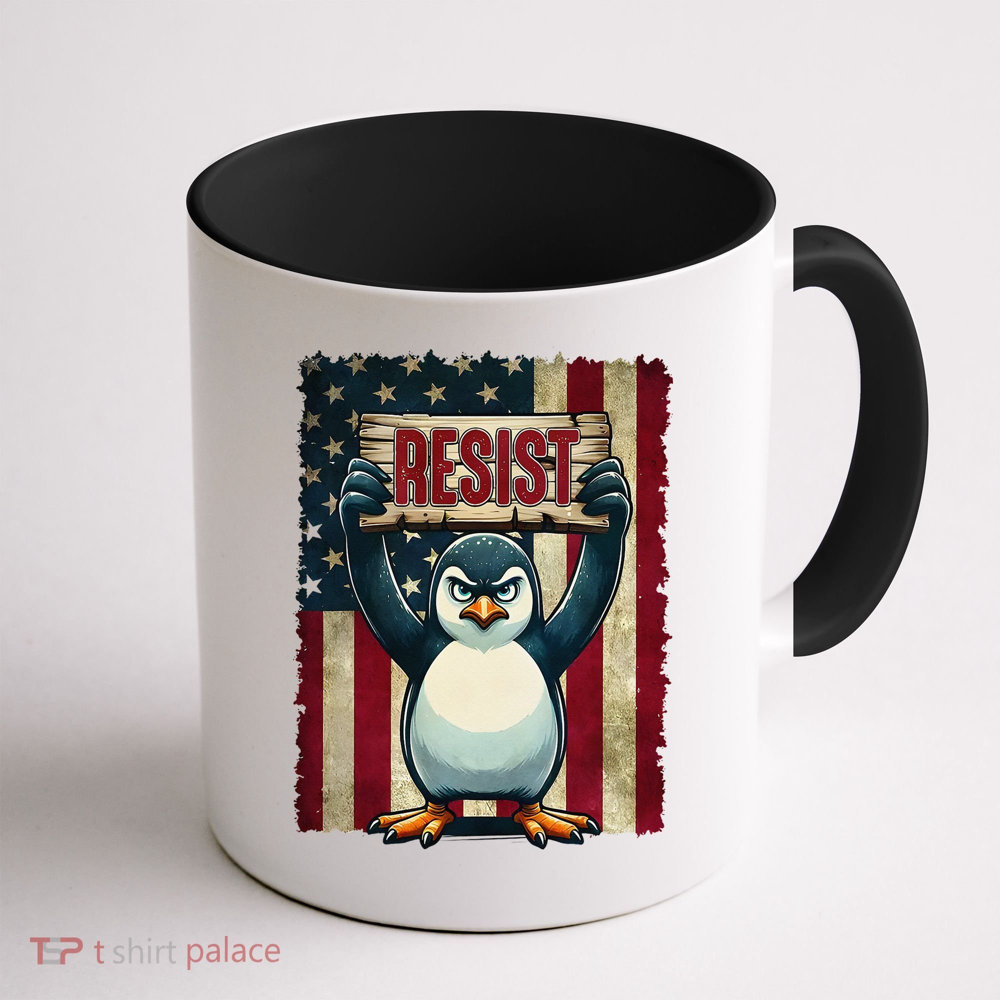 Penguin Resist Penguins Protest Against Tariffs Coffee Mug