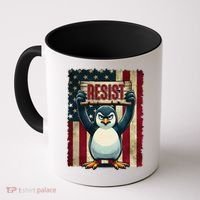 Penguin Resist Penguins Protest Against Tariffs Coffee Mug thumb 0