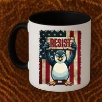 Penguin Resist Penguins Protest Against Tariffs Coffee Mug thumb 2