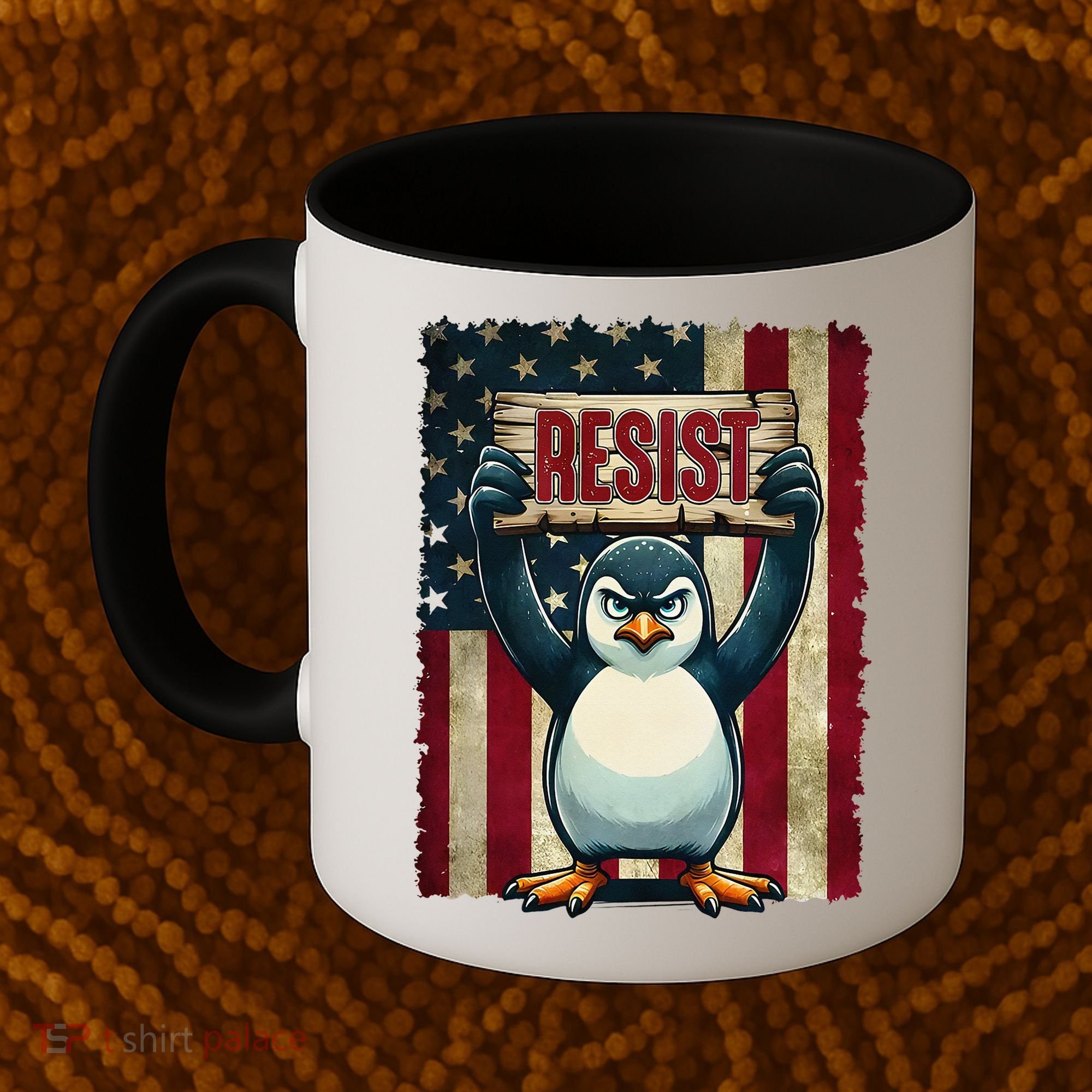 Penguin Resist Penguins Protest Against Tariffs Coffee Mug