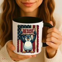 Penguin Resist Penguins Protest Against Tariffs Coffee Mug thumb 3