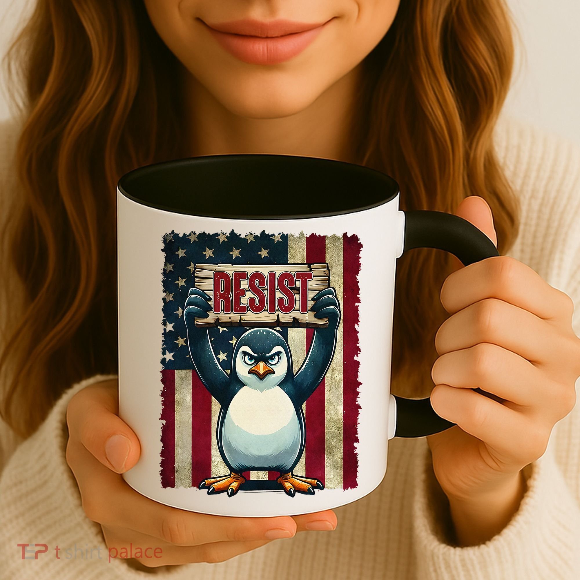 Penguin Resist Penguins Protest Against Tariffs Coffee Mug