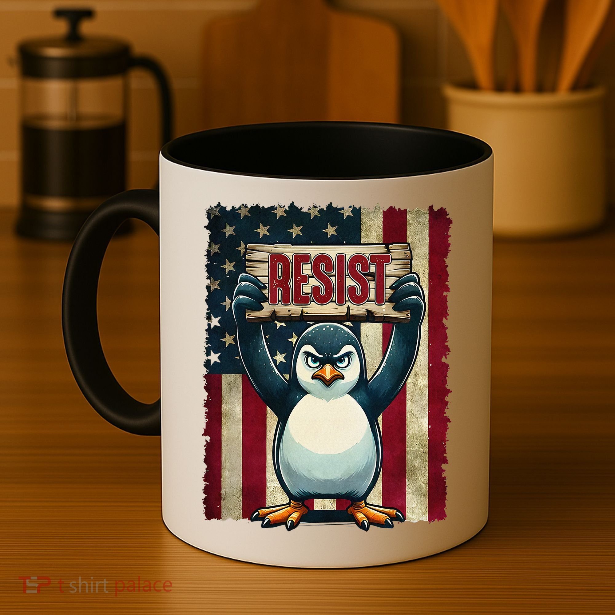 Penguin Resist Penguins Protest Against Tariffs Coffee Mug