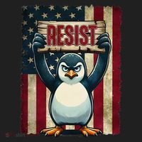 Penguin Resist Penguins Protest Against Tariffs Beanie thumb 2