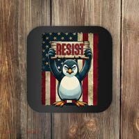 Penguin Resist Penguins Protest Against Tariffs Coaster thumb 0