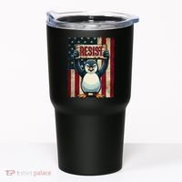 Penguin Resist Penguins Protest Against Tariffs Tumbler thumb 0