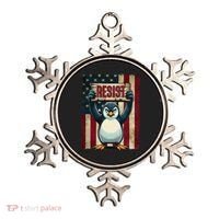 Penguin Resist Penguins Protest Against Tariffs Ornament thumb 0
