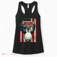 Penguin Resist Penguins Protest Against Tariffs Women's Tank Top thumb 0