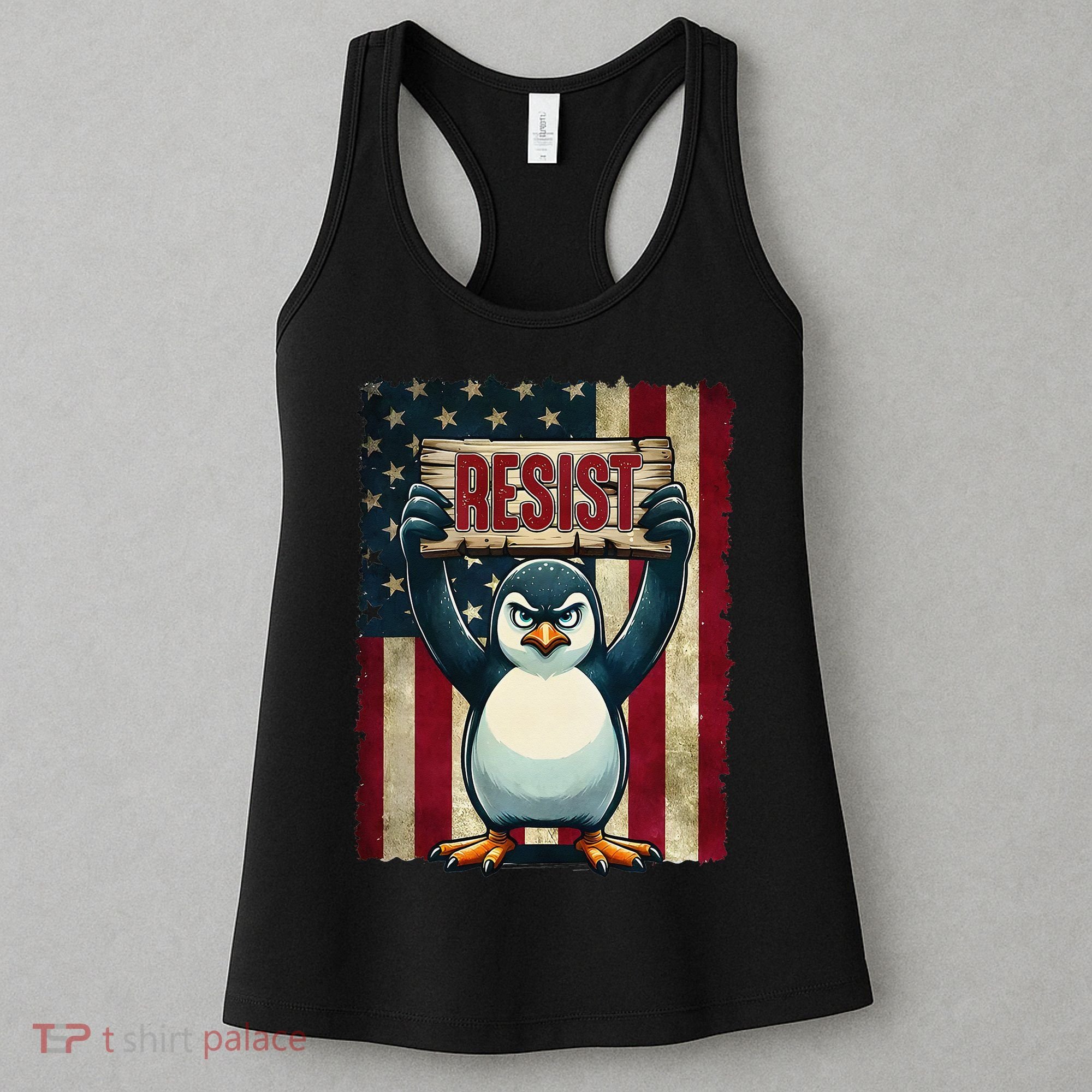 Penguin Resist Penguins Protest Against Tariffs Women's Tank Top
