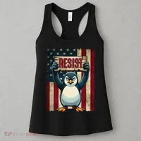 Penguin Resist Penguins Protest Against Tariffs Women's Tank Top thumb 3