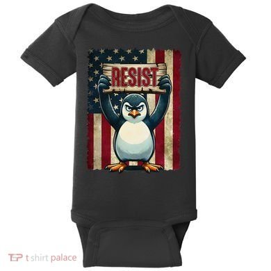 Penguin Resist Penguins Protest Against Tariffs Baby Bodysuit