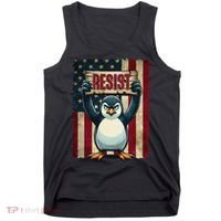 Penguin Resist Penguins Protest Against Tariffs Tank Top thumb 0