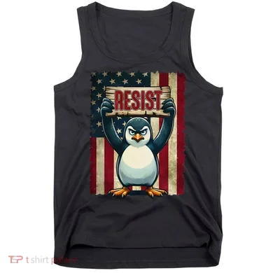 Penguin Resist Penguins Protest Against Tariffs Tank Top