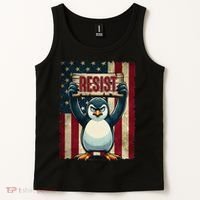 Penguin Resist Penguins Protest Against Tariffs Tank Top thumb 2