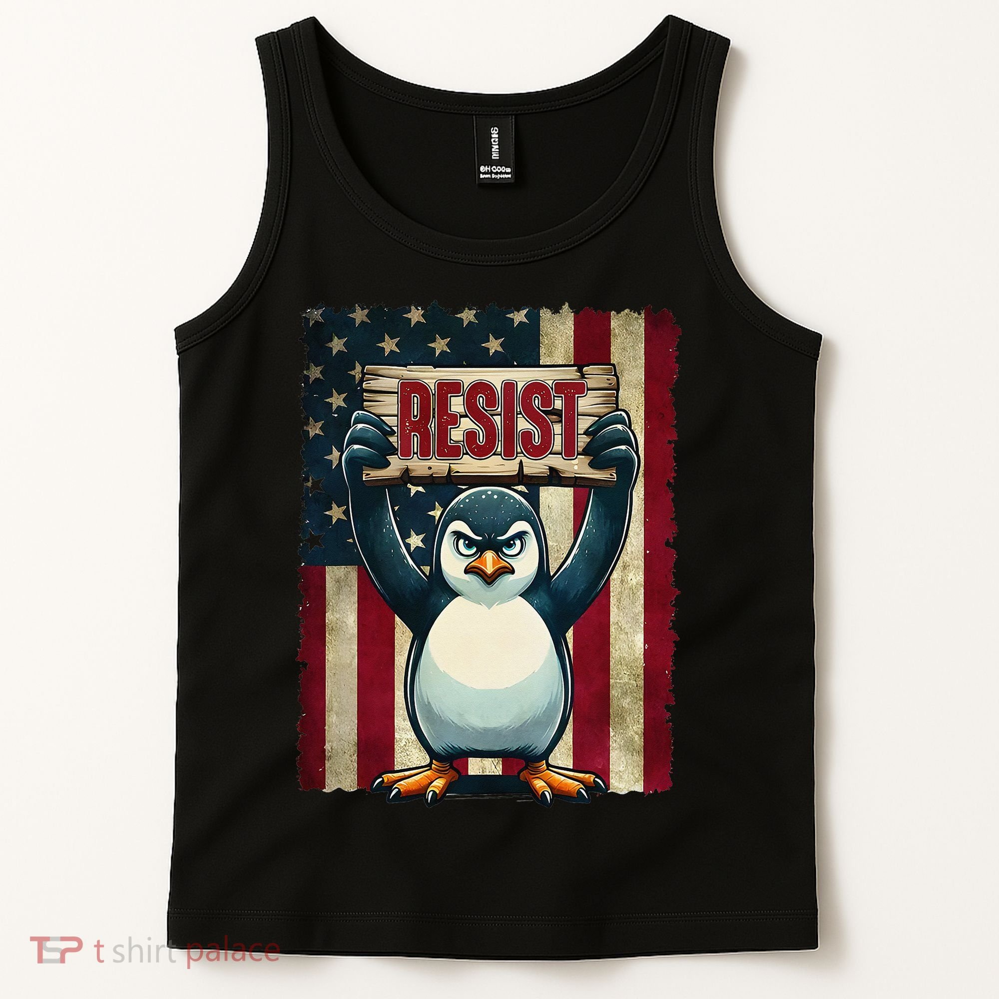 Penguin Resist Penguins Protest Against Tariffs Tank Top