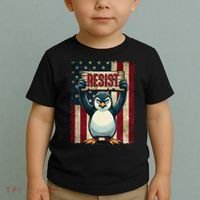 Penguin Resist Penguins Protest Against Tariffs Toddler T-Shirt thumb 2