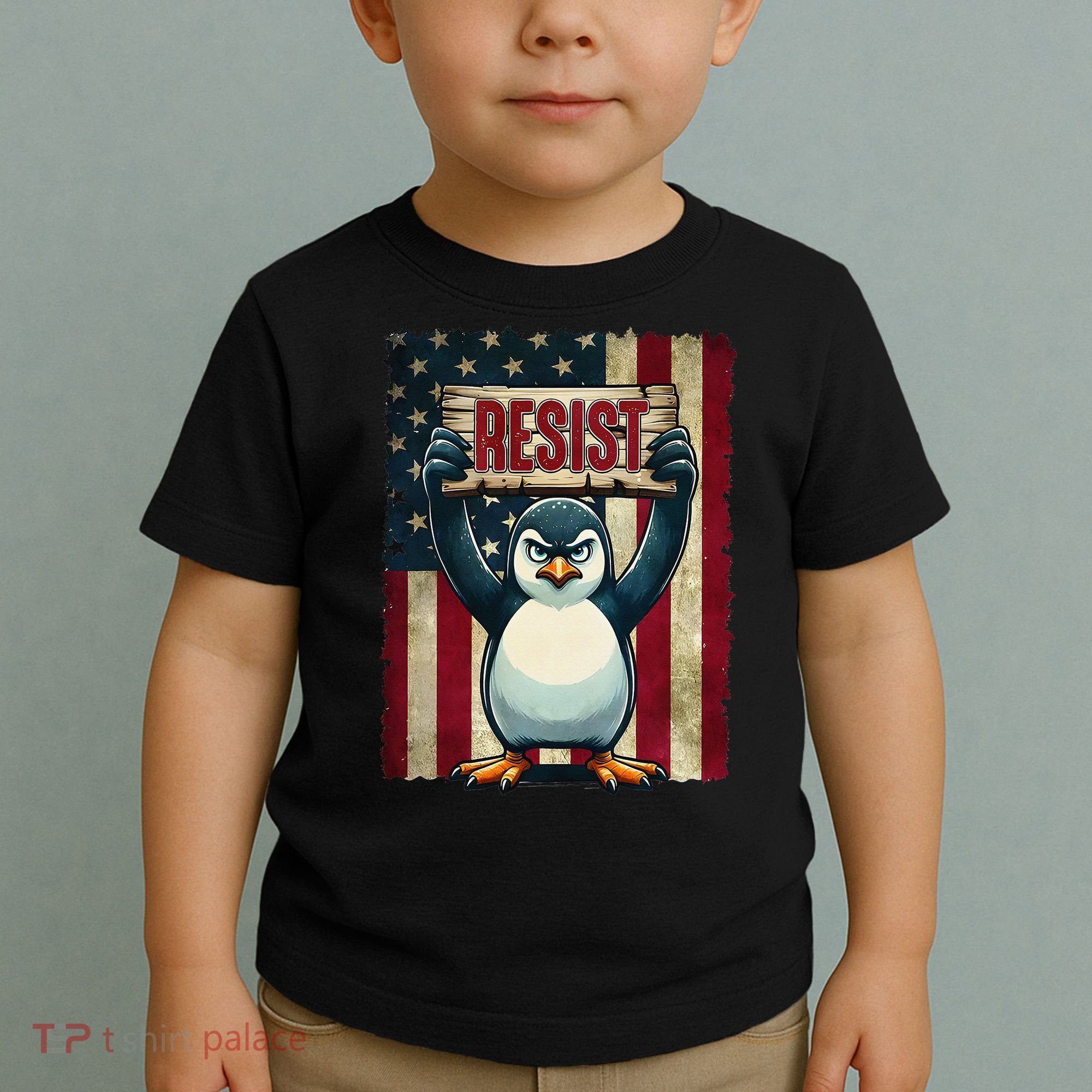 Penguin Resist Penguins Protest Against Tariffs Toddler T-Shirt